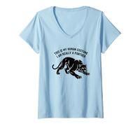 Women's This is My Human Costume I Am Really A Panther V-Neck T-Shirt