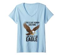 Women's This is My Human Costume I Am Really an Eagle V-Neck T-Shirt