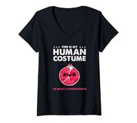 Women's This is My Human Costume Im Really A Pomegranate V-Neck T-Shirt