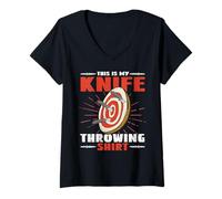 Womens This is My Knife Throwing Shirt Knife Thrower V-Neck T-Shirt