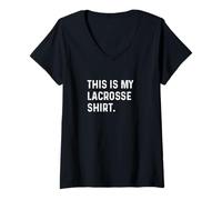 Womens This Is My Lacrosse Shirt - Lacrosse Player Attack Midfield V-Neck T-Shirt