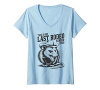 Women's This is My Last Rodeo Senior 2026 Funny Opossum V-Neck T-Shirt