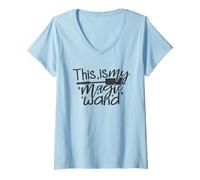 Womens This Is My Magic Wand - Eye Makeup Expert V-Neck T-Shirt