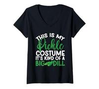 Women's This is My Pickle Costume It's Kind of A Big Dill Halloween V-Neck T-Shirt