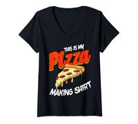 Women's This is My Pizza Making Shirt Pizza Maker V-Neck T-Shirt