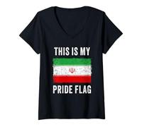 Women's This is My Pride Flag - Iran Freedom Graphic Iranian V-Neck T-Shirt
