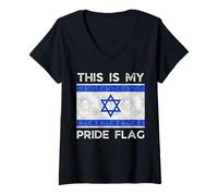 Women's This is My Pride Flag Israeli Flag V-Neck T-Shirt