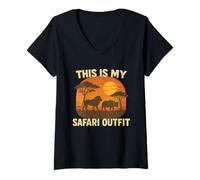 Womens This is My Safari Outfit Shirt Cool African Safari Lovers V-Neck T-Shirt