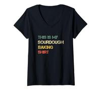 Womens This is My Sourdough Baking Shirt Sourdough Starter Baker V-Neck T-Shirt