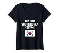 Womens This is my South Korea costume V-Neck T-Shirt