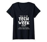 Womens This is My Tech Week Shirt - Blood Sweat and Tears Theatre V-Neck T-Shirt