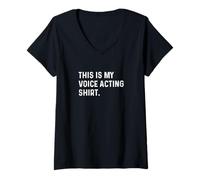 Womens This Is My Voice Acting Shirt - Actor Actress vlog Vlogging V-Neck T-Shirt