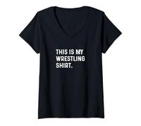 Womens This Is My Wrestling Shirt - Wrestle Wrestler Match Sport V-Neck T-Shirt
