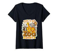 Womens This Is My Zoo Shirt Kids Wildlife Family Adventure Group V-Neck T-Shirt