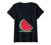 Womens This Is Not A Watermelon Palestine Palestinian Peace V-Neck T-Shirt