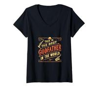 Women's This is The Best Godfather World Fist Bump V-Neck T-Shirt