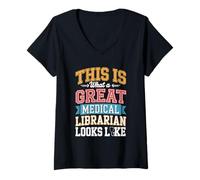 Womens This is What A Great Medical Librarian Looks Like V-Neck T-Shirt