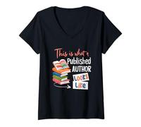 Women's This is What A Published Author Looks Like Women Book Lover V-Neck T-Shirt