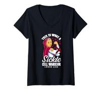 Womens This is What A Sickle Cell Warrior Looks Like V-Neck T-Shirt