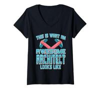 Womens This is What an Awesome Architect Looks Like Funny Present V-Neck T-Shirt