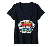 Women's This is What an Awesome Emergency Physician Looks Like Funny V-Neck T-Shirt