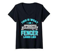 Womens This Is What An Awesome Fencer Looks Like Funny V-Neck T-Shirt