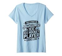 Womens This is What an Awesome Ice Hockey Player Looks Like V-Neck T-Shirt