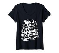Women's This is What an Awesome Medical Receptionist Looks Like V-Neck T-Shirt