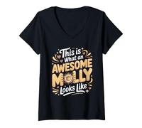 Women's This is What an Awesome Molly Looks Like Name Personalized V-Neck T-Shirt