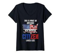 Womens This Is What An Awesome New American Citizen Looks Like V-Neck T-Shirt