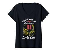 Women's This is What Awesome DJ Looks Like V-Neck T-Shirt