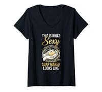 Women's This is What Sexy Soap Maker Looks Like Handmade Soap V-Neck T-Shirt