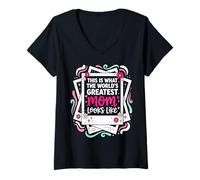 Women's This is What The Worlds Greatest Mom Looks Like Mother's Day V-Neck T-Shirt