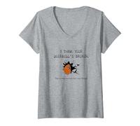 Women's This is Why We Can't Have Nice Things A Brick Through Window V-Neck T-Shirt