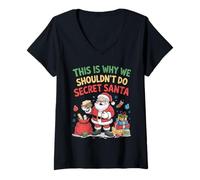 Women's This is Why We Shouldn't Do Secret Santa Funny V-Neck T-Shirt