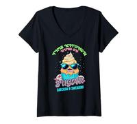 Womens THIS KITCHEN RUNS ON SUGAR SARCASM AND SWEARING V-Neck T-Shirt