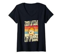 Women's This Little Light of Mine Marshmallow Fire V-Neck T-Shirt