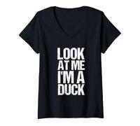 Women's This Look At Me I'm A Duck Easy Halloween Costume V-Neck T-Shirt