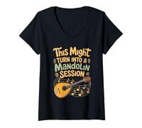 Women's This Might Turn Into A Mandolin Session Jam Night V-Neck T-Shirt