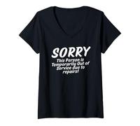 Womens This Person is Temporarily Out of Service Due to Repairs V-Neck T-Shirt
