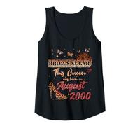 Womens This Queen was born in August 2000 Brown Sugar Birthday Tank Top