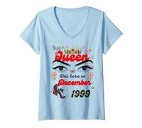 Womens This Queen was Born in December 1999 December Birthday Women V-Neck T-Shirt