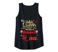 Womens This Queen Was Born in October 1958 October birthday Women Tank Top