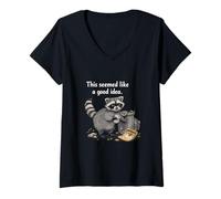 Women's This Seemed Like a Good idea Raccoon V-Neck T-Shirt