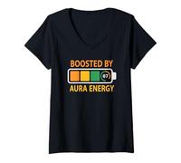 Womens This Sigma Boosted by 67 Aura Energy Loading Slang Six Seven V-Neck T-Shirt