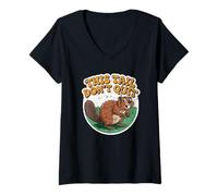 Womens This Tail Don't Quit Woodland Animal Funny Pun Beaver V-Neck T-Shirt