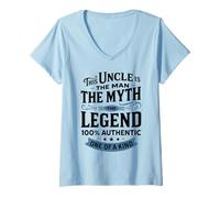 Womens This Uncle is The Man The Myth The Legend 100% Authentic One V-Neck T-Shirt