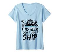 Womens This Week I Don’t Give A Ship Funny Cruise Trip Vacation V-Neck T-Shirt