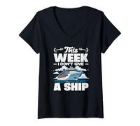 Women's This Week I Dont Give A Ship Funny Cruise Vacation Joke V-Neck T-Shirt