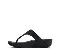 Fitflop Toe-Post Sandals Lulu Shimmerglitz Flat Black EU 38 Women's
